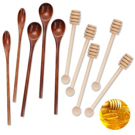 10PCS Honey Dipper Stick Honey Spoon, 6.3 Inch Honey Sticks, Wooden Spoons for Honey, Honey Dipper for Honey Jar Dispense Drizzle Honey Wedding Party Home Kitchen