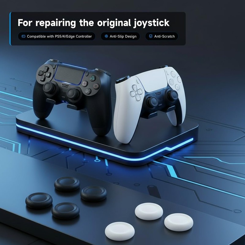 Ferkurn Replacement Thumb Grips Cap Compatible with PS5/4 Controller Edge
