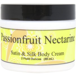 Eclectic Lady Passionfruit Nectarine Satin and Silk Cream, Body Cream, Body Lotion, 2 oz - Shea Butter, Aloe, Silk Amino Acids, Vitamin E, Phthalate-Free, Handcrafted in USA - Perfect For Women