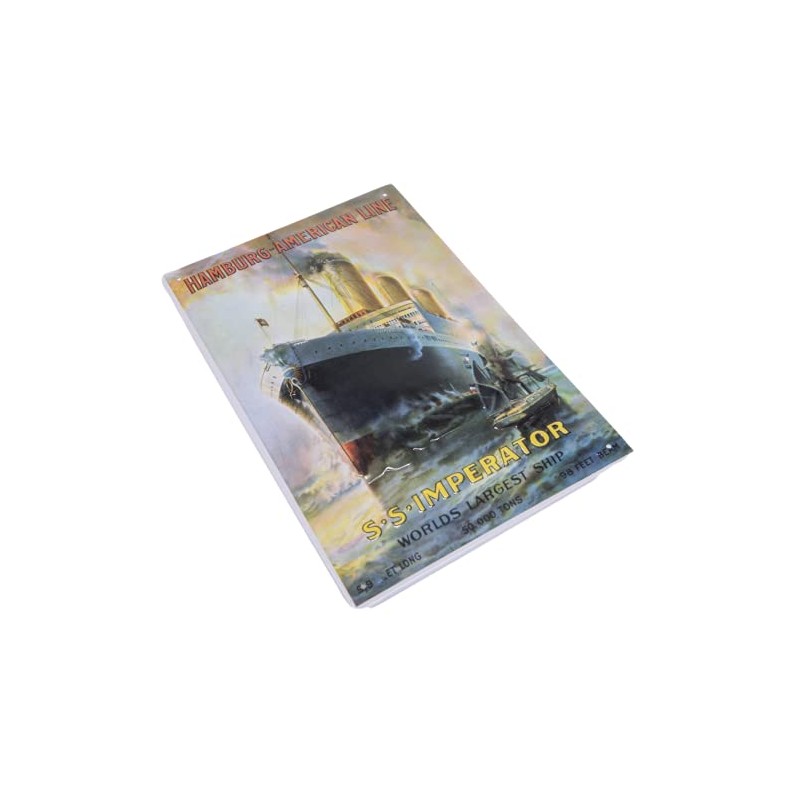 Maritime Retro Tin Sign, S. S. Emperor, Hamburg American Line