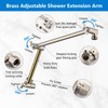 PDPBath Brass 16 Inch Shower Head Extension Arm, Upgrade Flexible