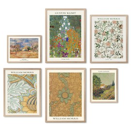 Boho Abstract Flower Canvas Wall Art Prints Landscape Painting Cottagecore Wall Decor Modern Rustic Farmhouse Bathroom Decor Room Decor Aesthetic Vintage 2x[5x7]" 2x[8x10]" 2x[11x14]" Unframed