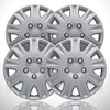 Elite Auto Chrome 4-Pack of 15' Push-on Silver Hubcaps fit