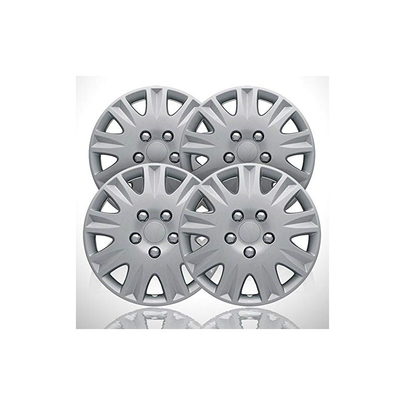 Elite Auto Chrome 4-Pack of 15' Push-on Silver Hubcaps fit