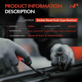 A-Premium 50PCS Nylon Spread Rivets Retainer Mounting Clips Screw-Type Compatible with Toyota RAV4, Corolla, Prius, Tacoma, Tundra, Sienna, 4Runner & Nissan Altima, Sentra & Scion - For 6mm Hole