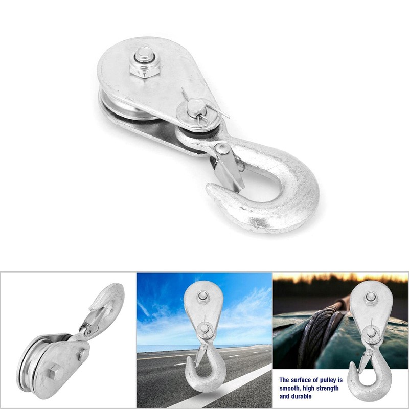 1Pcs High Strength Steel Hook Snatch Block Single Wheel Lifting