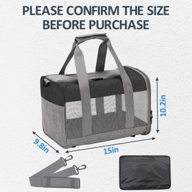kathson Small Animal Carrier Bag, Guinea Pig Rabbit Travel Carrier Breathable Mesh Window Pet Portable Hand Bag for Hamster Bird Bunny Bearded Dragon Kitty and Etc (Grey with Black)