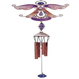 StealStreet SS-G-99890 Wind Chime Copper and Gem Angel Garden Decoration Hanging Porch Decor