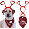 Disfraz de perro de San Valentín, diadema de corazón rojo