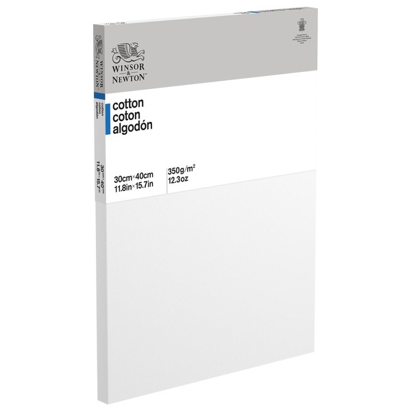 Winsor & Newton Classic Stretch Frame Cancas 3-Ply Primed 350g/m2 19 mm Thick Cotton, White, 30 x 40 cm