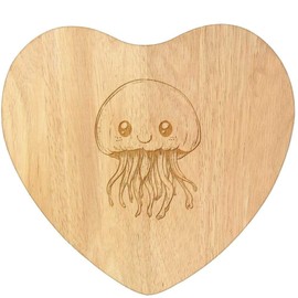 'Cute Jellyfish ' Wooden Heart Shaped Chopping/Cutting Board (WB00085239)
