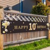PAKBOOM Happy 10th Birthday Backdrop Black Photo Background Banner Cheers to 10 Years Old Decorations Party Supplies