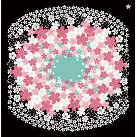 Maeda Dyeing 110458 Hanagoromi, Large Furoshiki, Cherry Blossom, Black