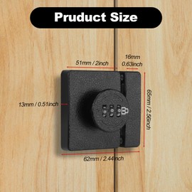Keyless Combination Cabinet Lock - 3-Digit Security Door Lock for Cabinets, Drawers, and Closets | Childproof & Baby Safety Lock | Easy Installation, Black 2 Packs