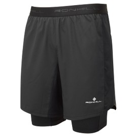 Ronhill Running, Men's Tech 7" Twin 2in1 Short, Black, L