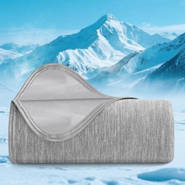 Manta de Enfriamiento de Fibra de Bambú, Frazada Refrescante Verano Arc-Chill, Edredón Ligero para Sudores Nocturnos, Cobija Transpirable y Suave, Colcha Fría para Cama y Sofá, Ideal para Calor