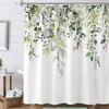 kampdream Green Eucalyptus Plant Shower Curtain, Watercolor Leaves On The