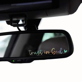 2Pcs Trust in God Rearview Mirror Decal,Vanity Mirror Stickers,Laptop Sticker,Trust in God Stickers for Window, Mirror, Tumbler, and Water Bottle(Trust in God, Color)