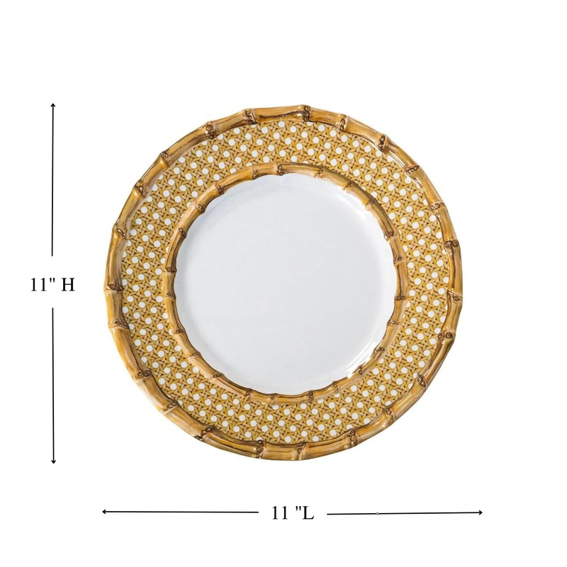 Juliska Bamboo Caning Melamine Dinner Plate