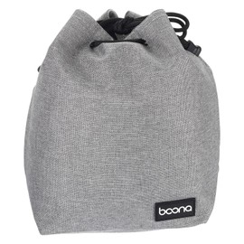 PATIKIL Soft Drawstring Lens Case, Lens Pouch Bag with Cotton Pad 6.69" x 4.72" Thick Fleece Cloth Camera Lens Bag for SLR Lens Water Cups, Grey