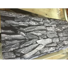 Dark Silvefr Flat Rock/HD Stone Aquarium Background 21" x 48" / 55 Gallon/Rocky Fish Tank Background