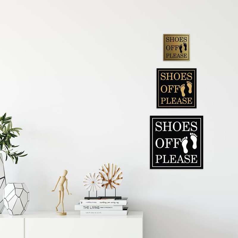 All Quality Square Shoes Off Please Wall or Door Sign