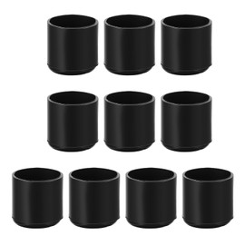 10 Pcs Rubber Chair Leg Floor Protectors,Round Rubber Chair Leg Caps,Black Chairs Foot Covers for Metal Tubing,Round Desk Chairs Legs,Glide Protection(3/4"/19 mm)
