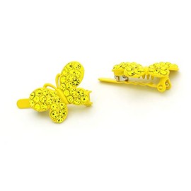 Decorative Hair Clip Butterfly Magnetic Barrette Rhinestone Crystal Hair Barrette, 1pc, Yellow