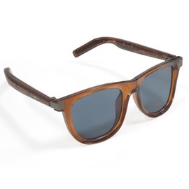 GenXenon Smart Glasses, Polarized Curved Lens Bluetooth Sunglasses for Women Men with Speaker, Auto On/Off by Wearing Sensor, Remote Shooting, Unisex Audio Intelligent Eyewear for Travel Driving-Brown