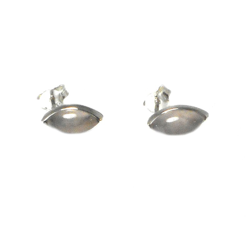 925-5x10mm Rose Quartz Stud Earrings (MRQST1404171), Sterling Silver, Quartz
