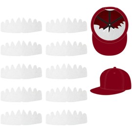 XuJJunB Cap Liner, Prevents Deformation, Ball Cap Liner, Hat Padding, Felt 8 Corner Lining, 10 Pieces, white, Free size