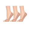 MeMoi Open Toe Fine Edge Liner 3 Pack Tan One