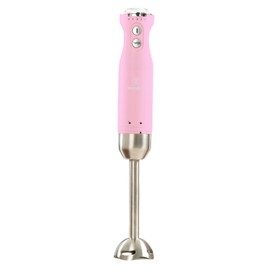 Westinghouse Hand Blender - 5-Speed Immersion Blender with Turbo Function, Stainless Steel Blades & Rod, 500W Power, Detachable Easy Clean Design, Best for Smoothies & Soups - Retro Appliance, Pink