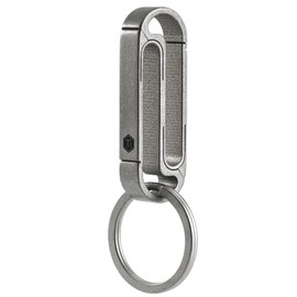 KeyUnity KM10 Double Sided Carabiner Keychain Clip, EDC Titanium Snap Key Holder for Belt (Sandblasted)