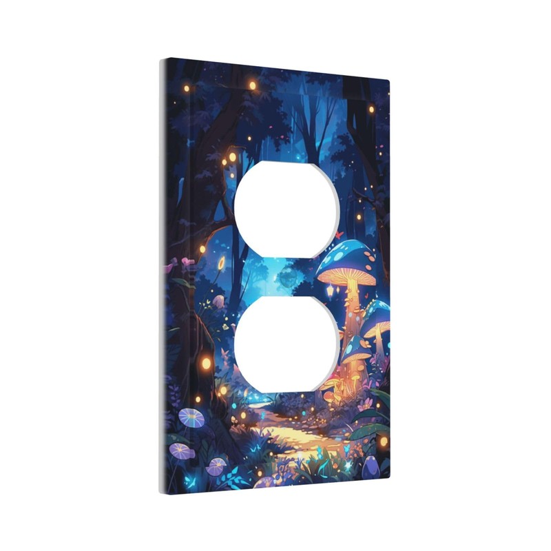 Tewujay Decorative Outlet Cover 1 Gang Mushroom Fairy Butterfly Forest