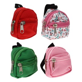 ibasenice 4pcs Mini Backpacks Adorable Zipper Backpacks DIY Doll Accessories Decorative Schoolbag for Kids Shop