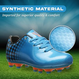 Vizari Palomar FG Soccer Cleat (Toddler/Little Kid/Big Kid), Blue/Black, 1 M US Little Kid