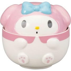 Sanrio "Round My Melody" 3D Bowl with Lid, Donburi Tableware, Approximately 13.5 fl oz (400 ml), Approximately 5.1 x 5.1 inches (13 x 13 cm), Characters Tableware, My Melo Goods, Miscellaneous Goods