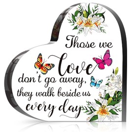 Crystal Glass Heart/Square Memorial Gift Memorial Bereavement Gift Sympathy Condolence Gift Sympathy Table Decorations for Loss of Loved One Table Centerpieces Remembrance (Romantic, 4 x 4 Inches)