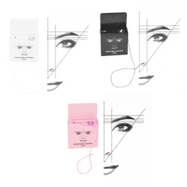 Pre Inked Eyebrow Mapping String, 3pcs 32.8ft Microblading String Measurement, 15ml Eyebrow Thread Line Tool Mapping Kit for Eyebrow Designers and Beginners Black White Pink