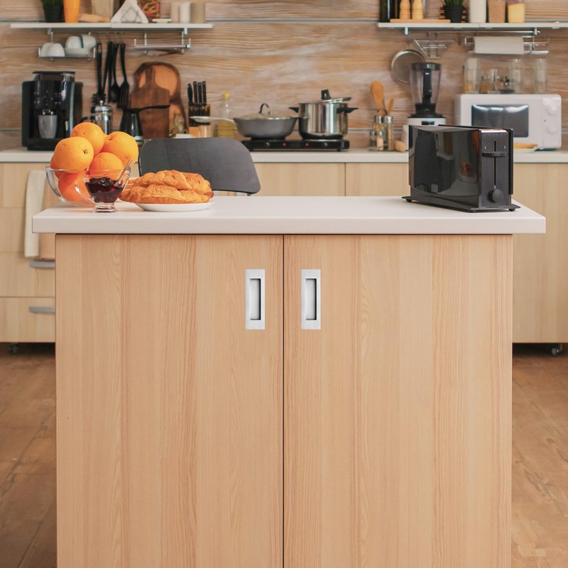 Ravinte 2 Pack Brushed Nickel Cabinet Pulls - Recessed Finger