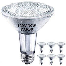 MISDOOD PAR30 Long Neck Halogen Bulbs, 120V 39W PAR30 Flood Light Bulb, Dimmable, E26 Medium Base, 2700K Warm Lighting, 3000 Hours for Recessed Light Bulb, 6 Pack
