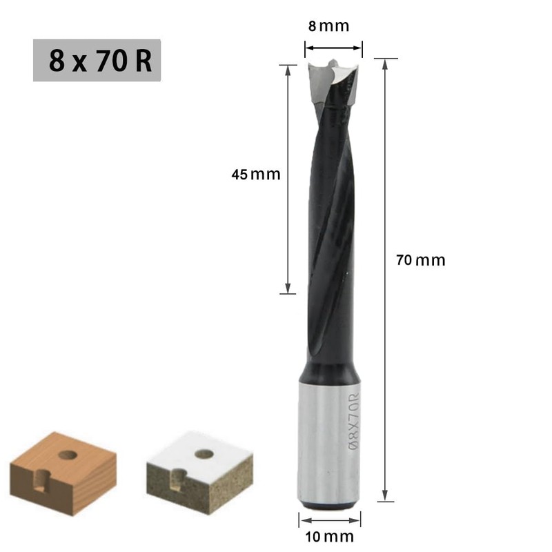 CDBP 8mm Diameter Carbide Tipped Brad Point Boring Bit Dowel