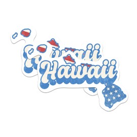 (2 Pack) Hawaii State Outline Magnets - HI State Shape with USA Flag - 5" On Longest Side - Premium Magnet - Choose Your State - for Cars, Skateboards, Laptops - Made in USA - MAG1137