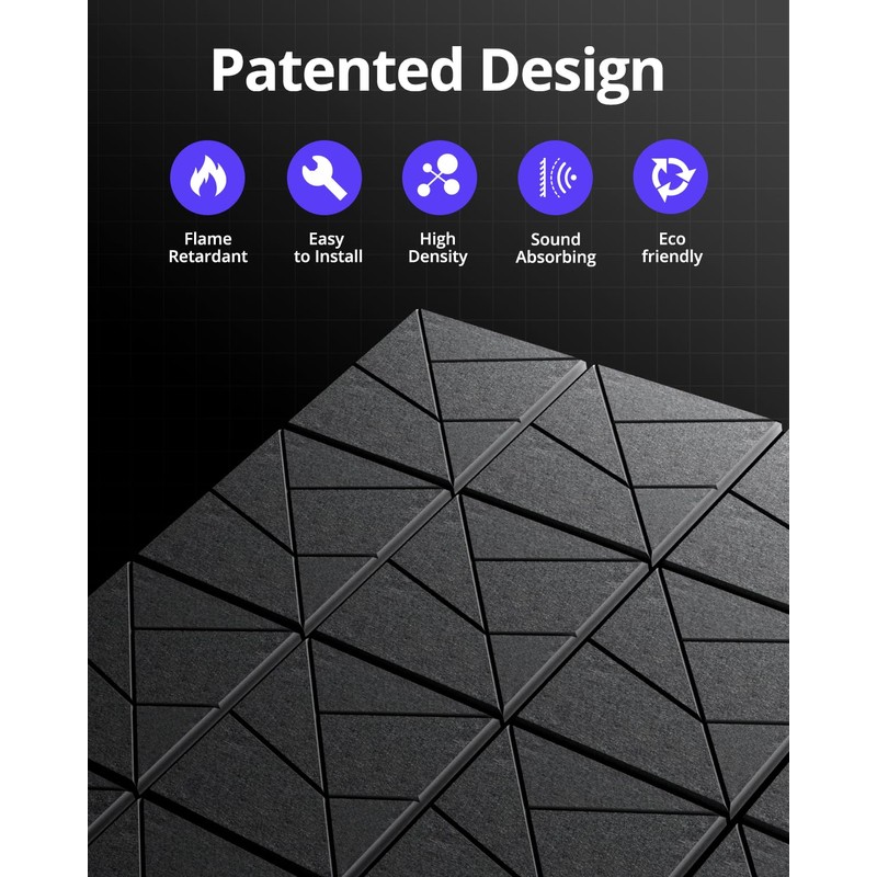Soundproof Wall Panels, Acoustic Self-Adhesive Sound Proof Panels for Walls,