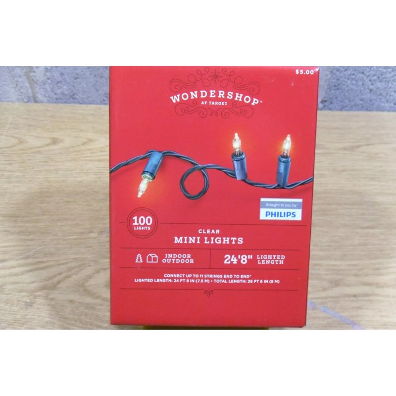 Wondershop Clear Mini Lights String 24'-8" Lighted Length