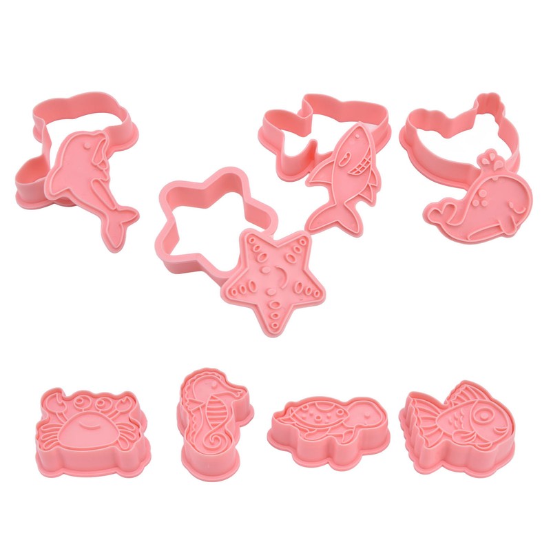 Plastic Cookie Cutters Sea Animal Pattern 3D Cartoon Baking Pressable