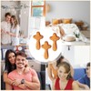 BOBOZHONG Carved Wooden Cross, Pack of 3 Cross Crucifix Cross