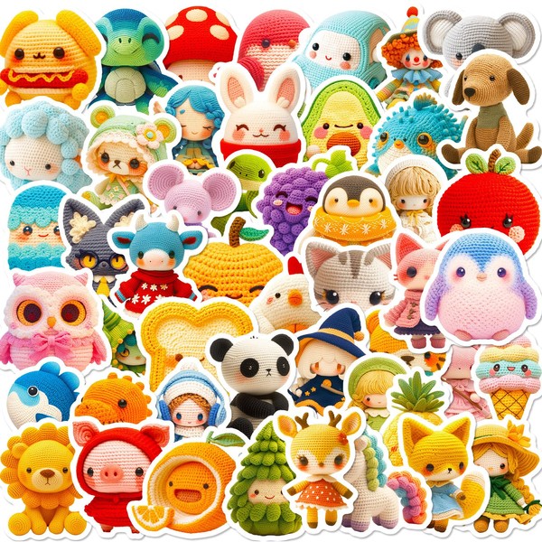 50PCS Stickers for Crochet Doll,Crochet Stickers,Teens Boys and Girls Sticker