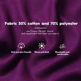 maamgic Women's Scarf Pashmina Shawls and Wraps for Evening Dresses Travel Office Winter Wedding Cashmere Feel Large Scarves Purple